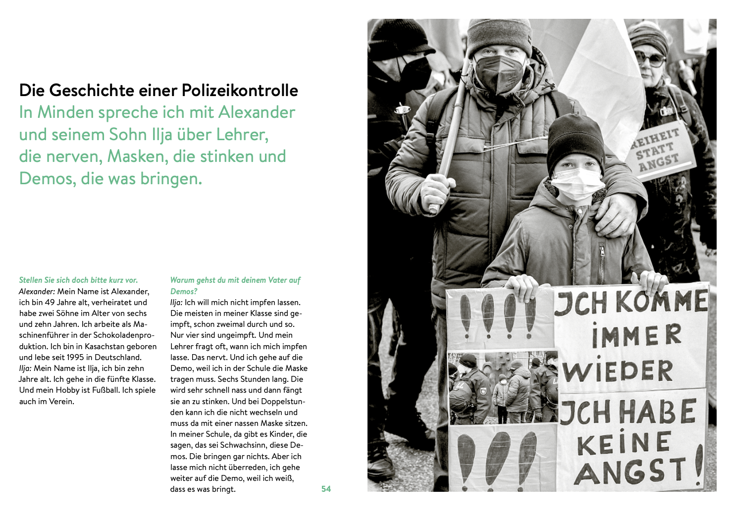 Buchinnenseite über eine Polizeikontrolle
